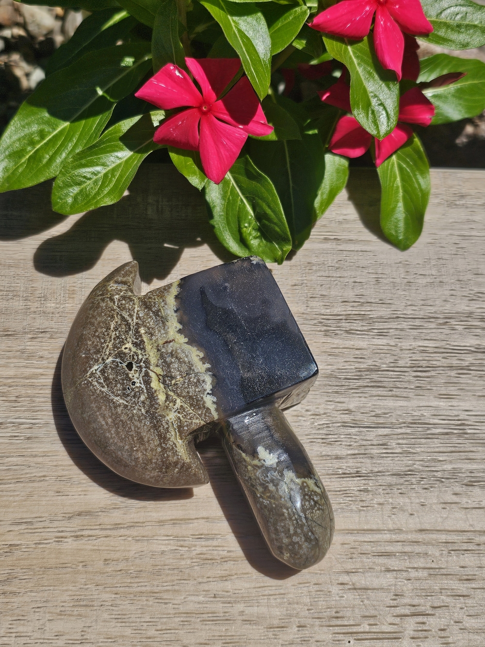 Volcano Agate Crystal Tomahawk – Natural Polished Stone Axe